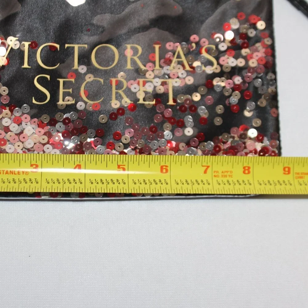 Victoria Secret Black Sequin Cosmetic Bag